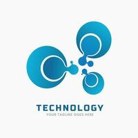 Digital futuristic technology logo vector template