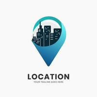 plantilla de icono de logotipo de mapa de ubicación creativa vector