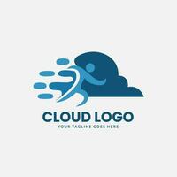 plantilla de vector de logotipo de nube de base de datos