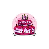 Colorful sponge cake, birthday cake, wedding cake vector illustration