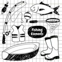 Fishing equipment vector