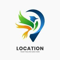 Creative location map logo icon template vector