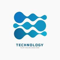 Digital futuristic technology logo vector template