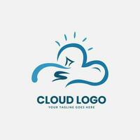 plantilla de vector de logotipo de nube de base de datos