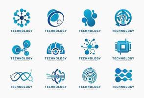 conjunto de plantilla de logotipo de tecnología vector