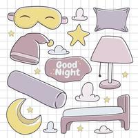 Hand drawn good night vector elements