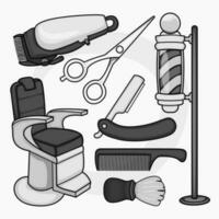 Barbershop equipment vector