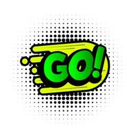 Illustration vector bubble text of GO. Perfect for stickers, design elements, comics, etc.