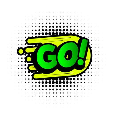 Illustration vector bubble text of GO. Perfect for stickers, design elements, comics, etc.