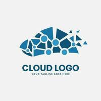 plantilla de vector de logotipo de nube de base de datos