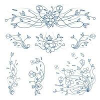 Floral decorative elements suitable for wedding invitation card vector