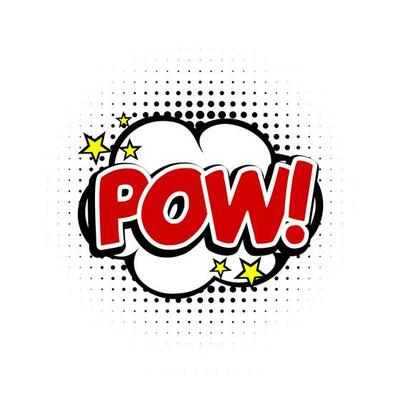 Illustration vector bubble text of Pow. Perfect for stickers, design elements, comics, etc.