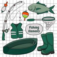 Fishing equipment vector
