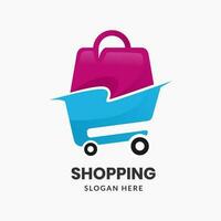 Shopping bag logo. Store icon. Online shop symbol template vector