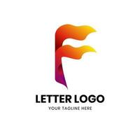 Letter F logo template vector