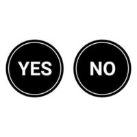 yes and no botton. black and white illustration  on white background.  icons set vector