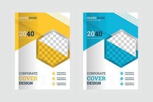 Professional creative business corporate book cover design template set vector