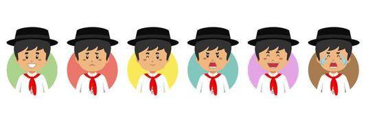 Portuguese Avatar with Various Expression vector