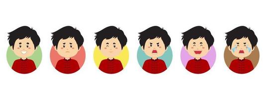 Singapore Avatar with Various Expression vector