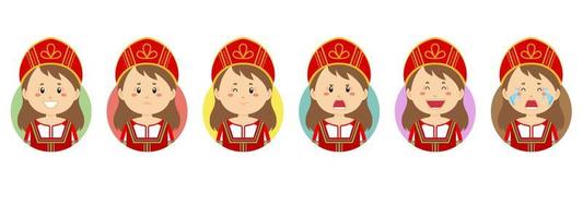 Russian Avatar with Various Expression vector