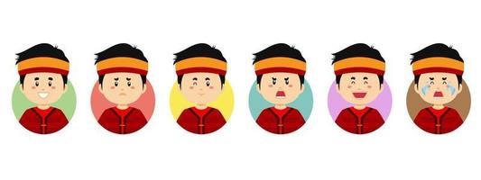 Taiwanese Avatar with Various Expression vector