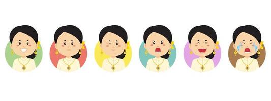 Thailand Avatar with Various Expression vector