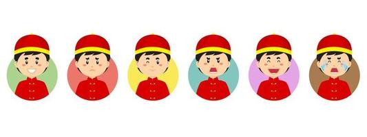 Chinese Avatar with Various Expression vector