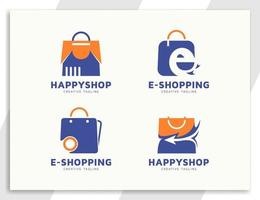 Modern online shop e-commerce logo collection vector
