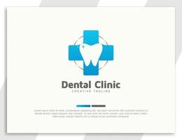 Dental care logo with medical symbol vector