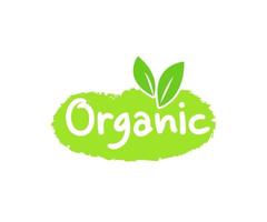 Organic food label, farm fresh and natural product badge or icon for food market, organic products promotion template, quality food and drink for healthy life, vegetarian food icon vector