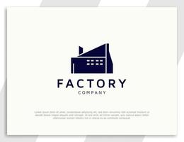diseño de logotipo de arquitectura de fábrica de edificios industriales modernos vector