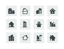 Set of real estate icons or home symbols for property business. Editable vector eps10