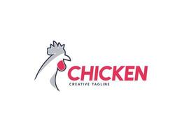 Chicken rooster head logo design template vector