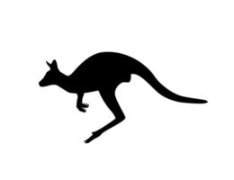 Silhouette of a kangaroo on a white background. Animal clipart vector design illustration.