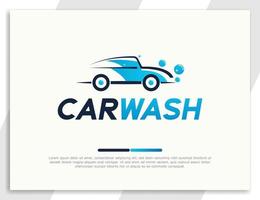 Modern car wash logo design with bubble foam illustration vector