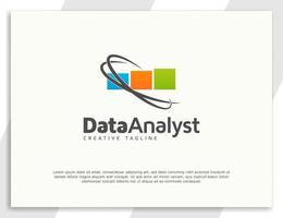 Data analyst logo design template vector