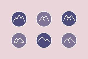 conjunto de diseño de icono de montaña vector