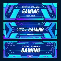 Set of Game Streaming Banners vector