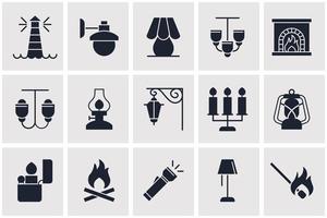 Lights set icon symbol template for graphic and web design collection logo vector illustration