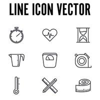 plantilla de símbolo de icono de conjunto de medición para ilustración de vector de logotipo de colección de diseño gráfico y web
