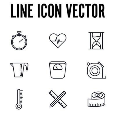 Measuring set icon symbol template for graphic and web design collection logo vector illustration