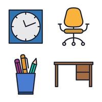 Office workspace set icon symbol template for graphic and web design collection logo vector illustration