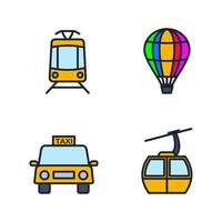 transporte, máquinas de trabajo pesado establecer plantilla de símbolo de icono para la ilustración de vector de logotipo de colección de diseño gráfico y web