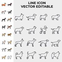 perros establecer plantilla de símbolo de icono para ilustración de vector de logotipo de colección de diseño gráfico y web