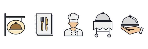 restaurant set icon symbol template for graphic and web design collection logo vector illustration