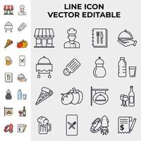 plantilla de símbolo de icono de conjunto de restaurante para ilustración de vector de logotipo de colección de diseño gráfico y web