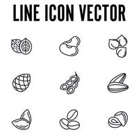 Nuts, seeds and beans elements set icon symbol template for graphic and web design collection logo vector illustration