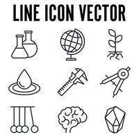 plantilla de símbolo de icono de conjunto de ciencia para ilustración de vector de logotipo de colección de diseño gráfico y web