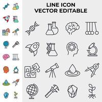 plantilla de símbolo de icono de conjunto de ciencia para ilustración de vector de logotipo de colección de diseño gráfico y web