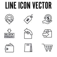 plantilla de símbolo de icono de conjunto de gran venta de viernes negro para ilustración de vector de logotipo de colección de diseño gráfico y web